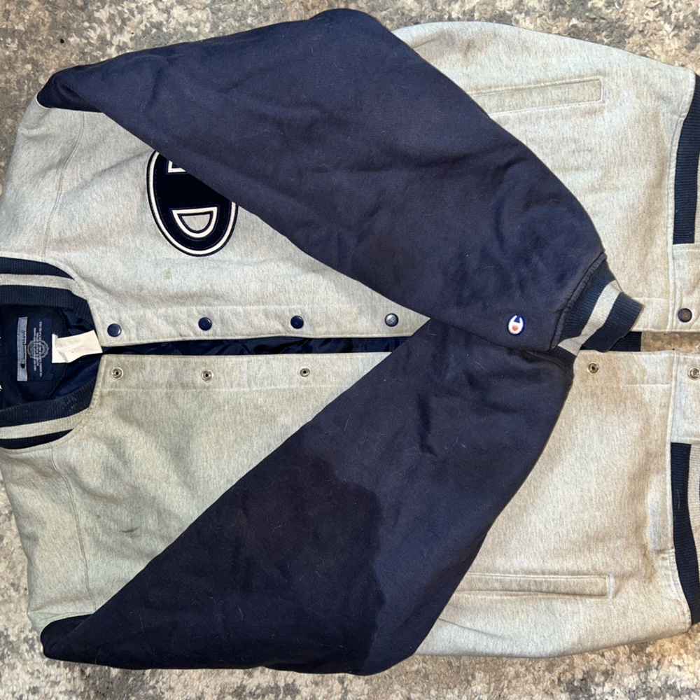 Champion letterman jacket blue/grey sz 3x